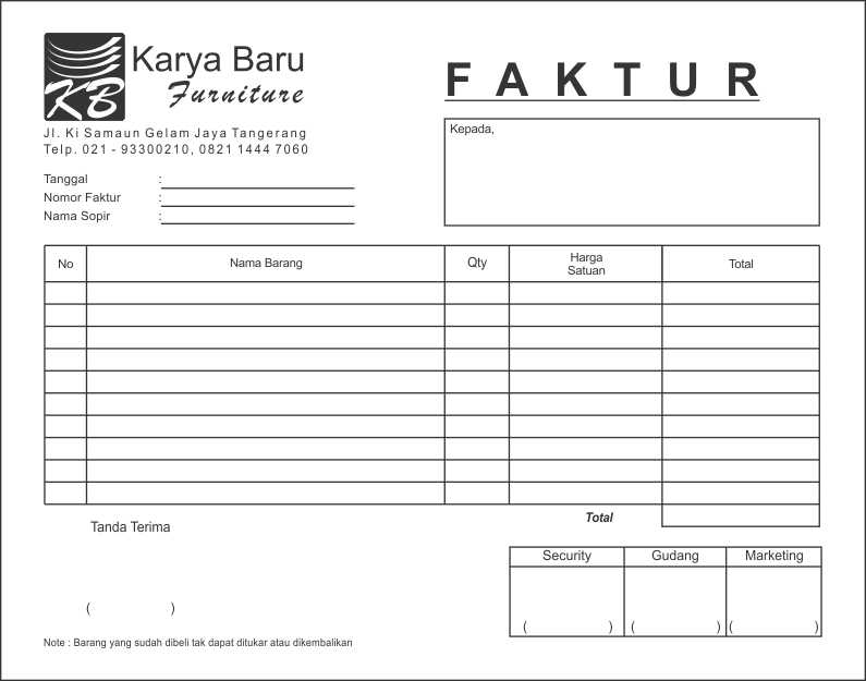 PERCETAKAN TANGERANG: Nota & Faktur