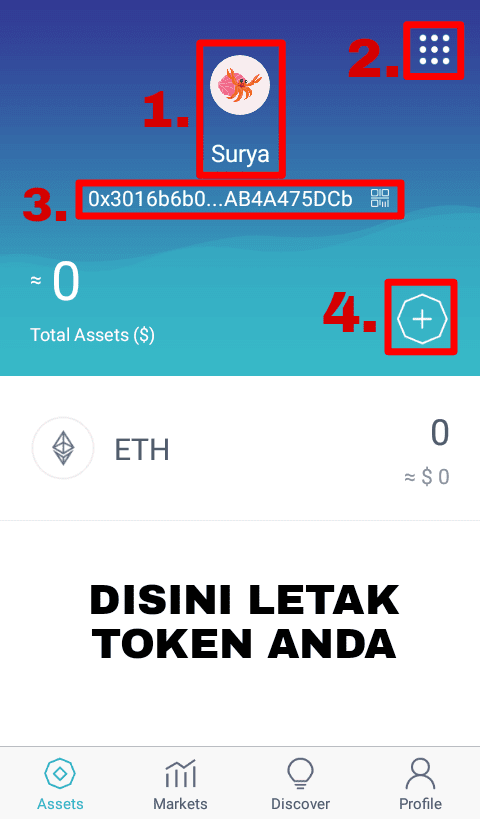 Ketika Anda berhasil Login ke Akun ImToken, maka Anda akan menemukan seperti gambar diatas ini.