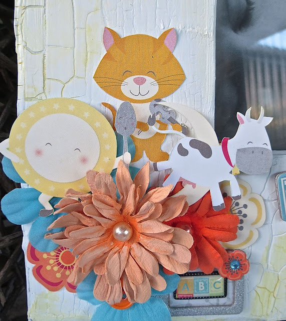 Baby Love by Megan Gourlay for BoBunny using Orange Glitter Paste and Toy Box Collection