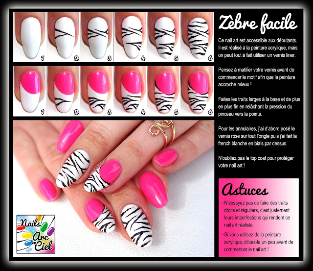 Tuto nail art zèbre été facile pour débutants 