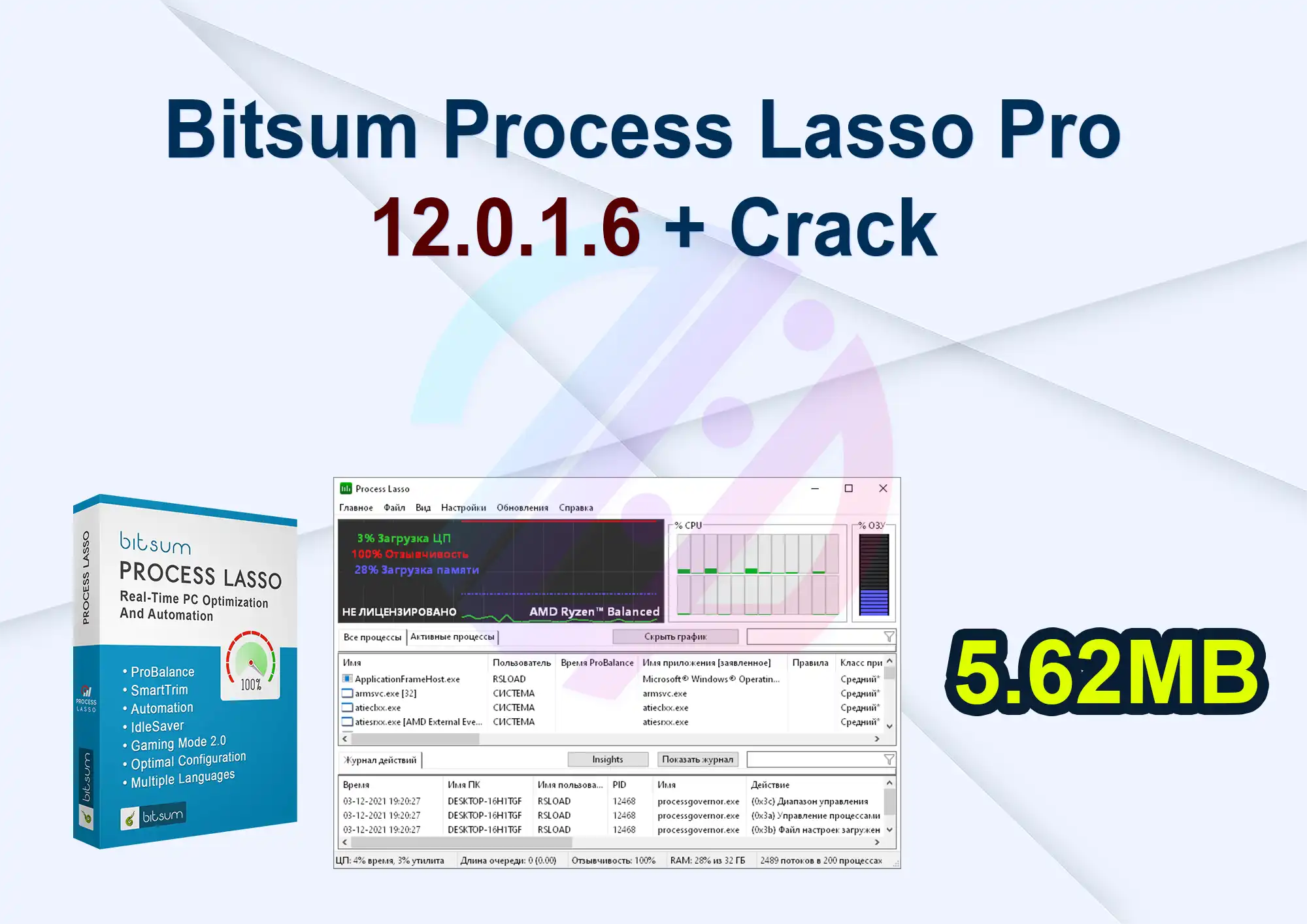 Bitsum Process Lasso Pro 12.0.1.6 + Crack