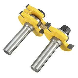 Industrial quality router bits Matched Tongue Groove Router Bit Set 3 Wing 1/2-Inch Shank Cutter