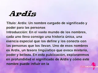 significado del nombre Ardis