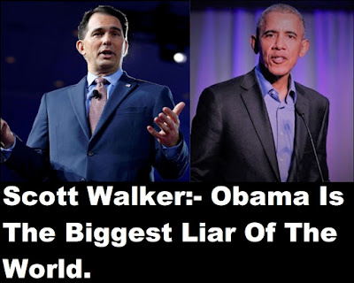 Scott Walker:- Obama Is The Biggest Liar Of The World.,scott walker vs obama  ,    scott walker talk the biggest liar of the world is obama