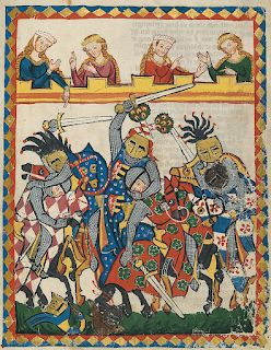 Knightly Tournament, miniature, 1300