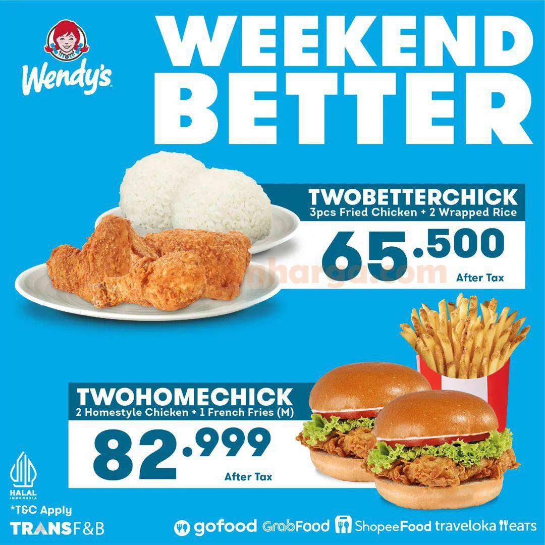 WENDYS Promo Weekend Better Paket Lengkap Mulai Rp 65.500