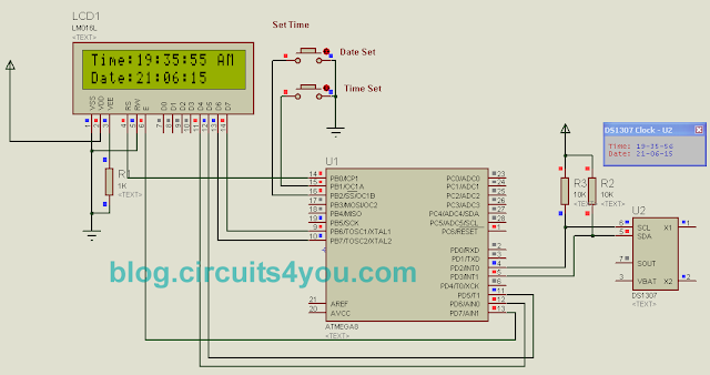 Real Time Clock DS1307 Interfacing with ATmega8