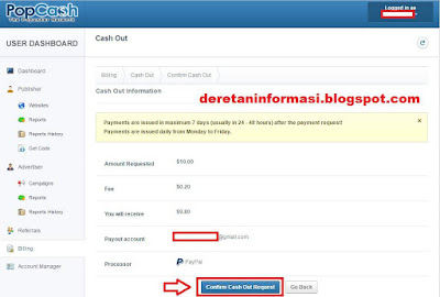 Cara Withdraw / PO / Payout / Cashout PopCash Dengan Tutorial Mudah dan Terbaru