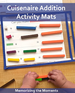 Free printable mats for practicing addition with Cuisenaire rods