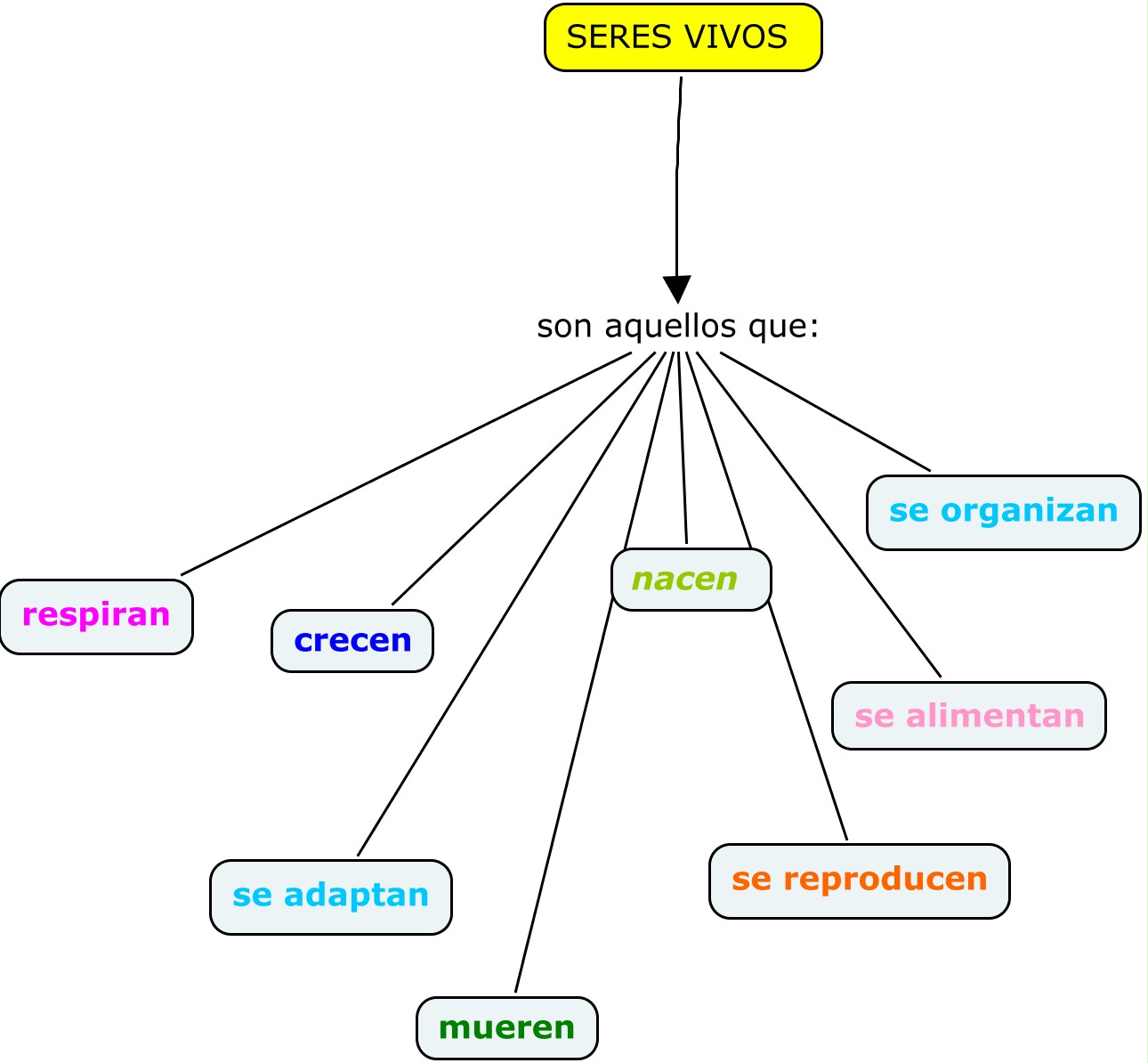 INFORMATICA I MAPA CONCEPTUAL DE LOS SERES VIVOS