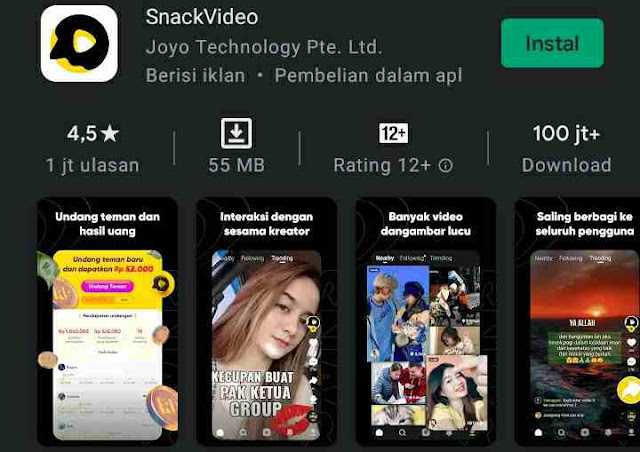 2 Cara Menghasilkan Uang Di Snack Video