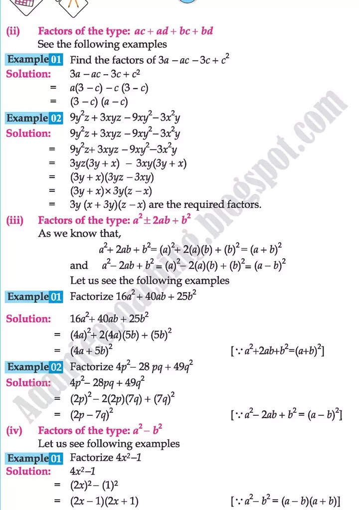 factorization-mathematics-class-9th-text-book