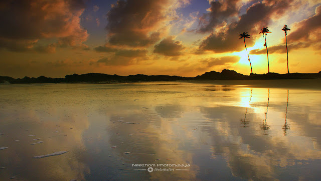 triplets and reflection at Pantai Pandak