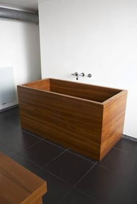 Tina de madera para baño