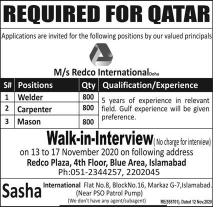 Redco Qatar Jobs