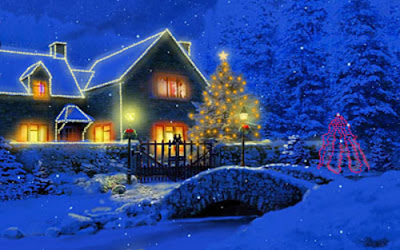 Christmas Cottage Wallpaper