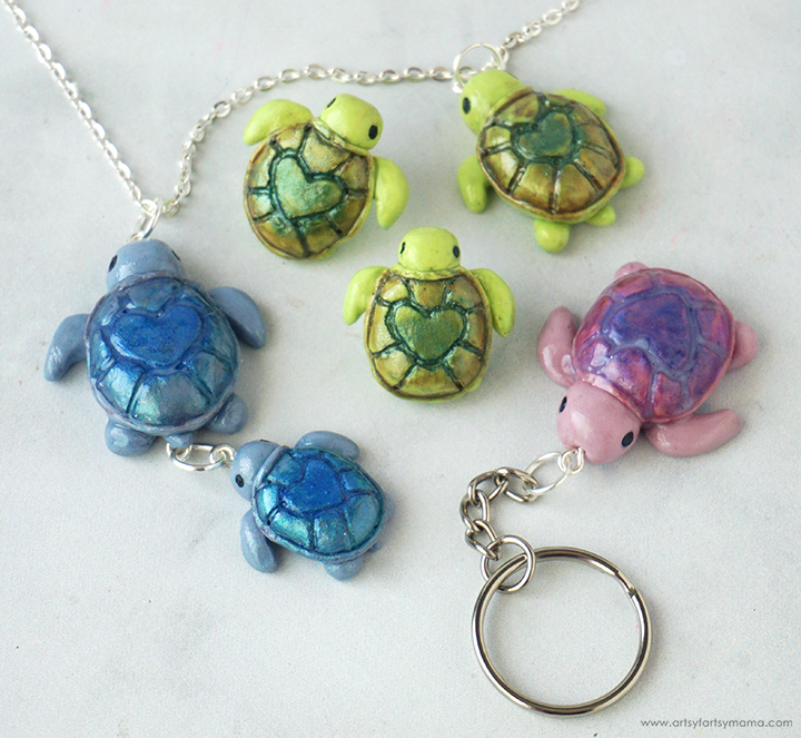 Polymer Clay Sea Turtle Jewelry