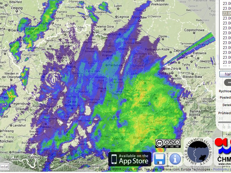 Počasí déšt radar