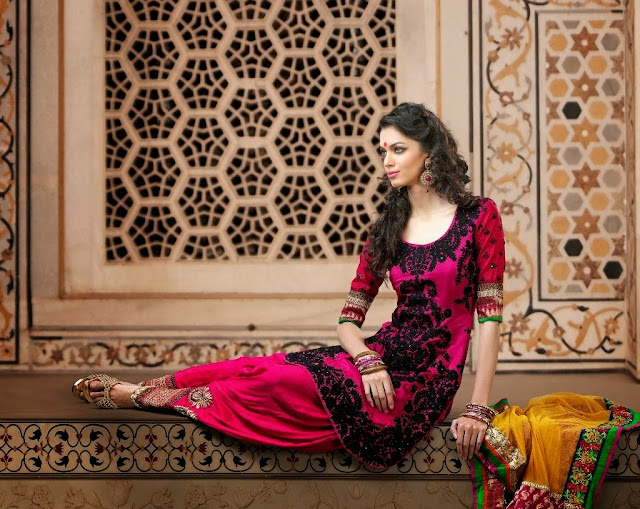 Fancy Deep Pink Salwar Kameez