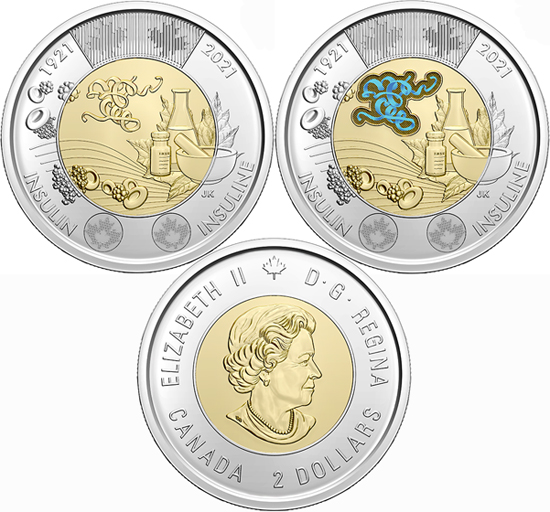 Canada 2 dollars 2021 - 100th anniversary of the discovery of insulin