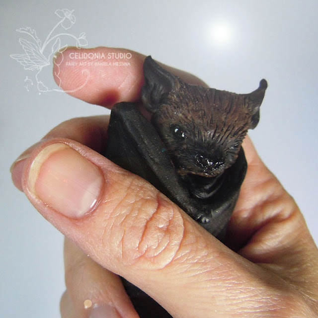 Baby Bat Friend of Fairy Sculpture