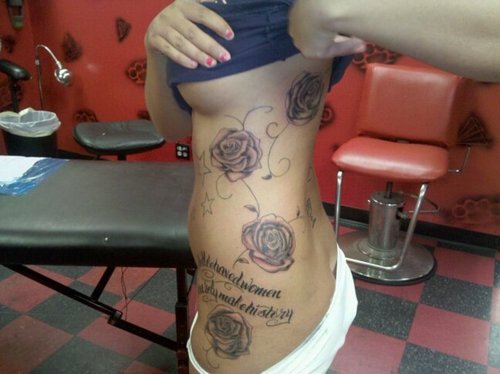Labels New lettering and rose tattoo designs
