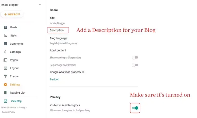 Make Blogger Website visible to search engines