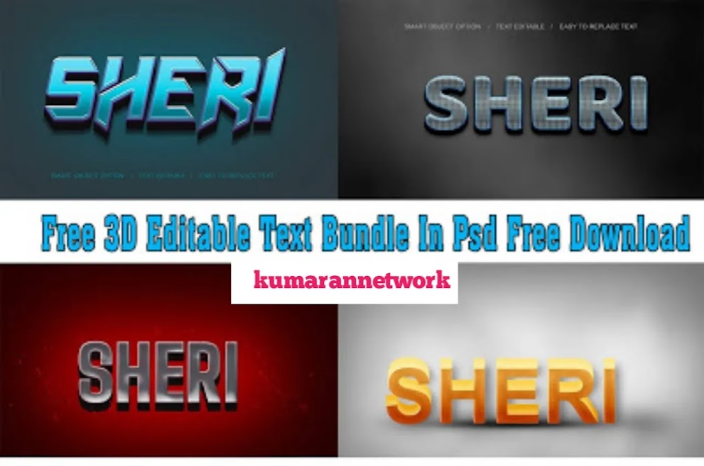 Free 3D Editable Text Bundle In Psd Free Download