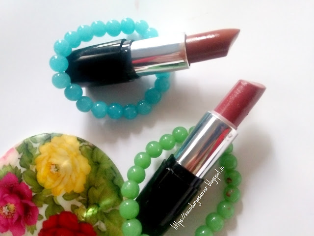 Faces Go Chic Lipsticks- Chestnut Brown and Seude Pink-Review and Swatches