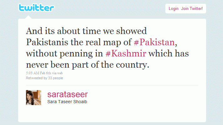 Tweets of a prominents pakistani voicing her opinion about pakistan's stand about the state of Jammu & Kashmir
