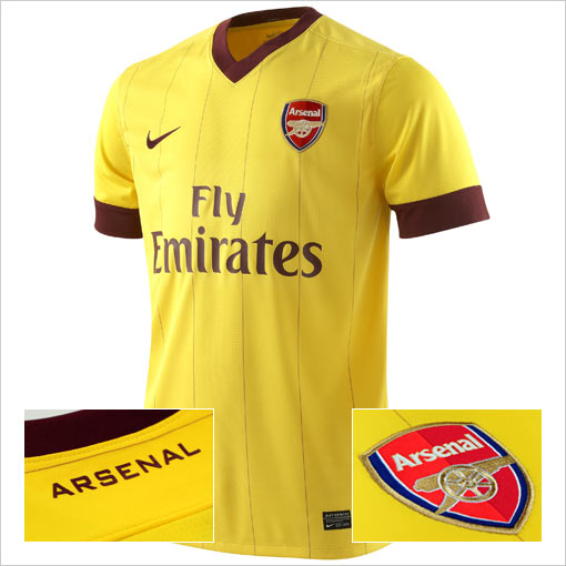 New Arsenal away kit jersey for season 2010/2011. Cool for The Gunners.