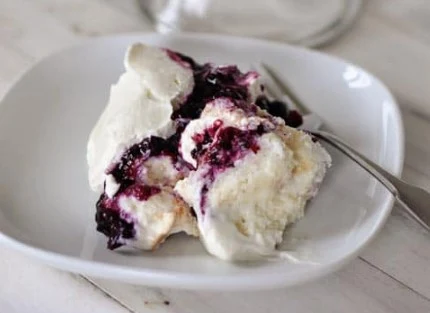 HEAVENLY BLUEBERRY AND CREAM ANGEL DESSERT