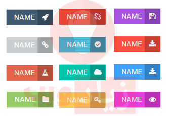 أزرار إحترافية للويب بألوان فلات