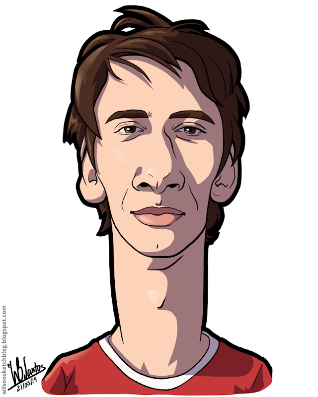 Cartoon caricature of Filip Djuricic.