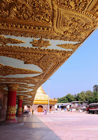 the carvings at the Global Vipassana Pagoda