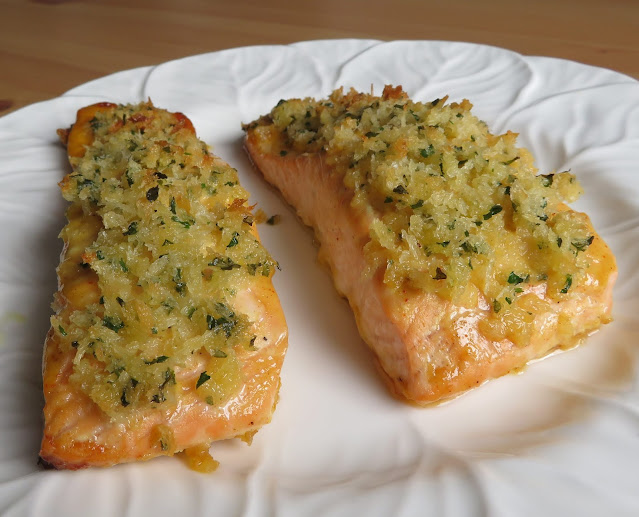 Crisp Coated Honey Mustard Baked Salmon Fillets