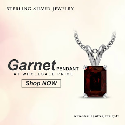 garnet sterling silver pendant wholesale