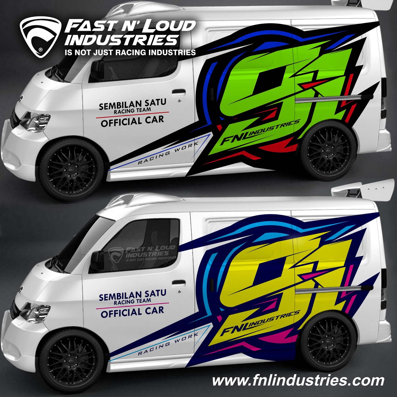 DECAL STICKER GRANDMAX BLINDVAN SEMBILAN SATU RACING TEAM FNL