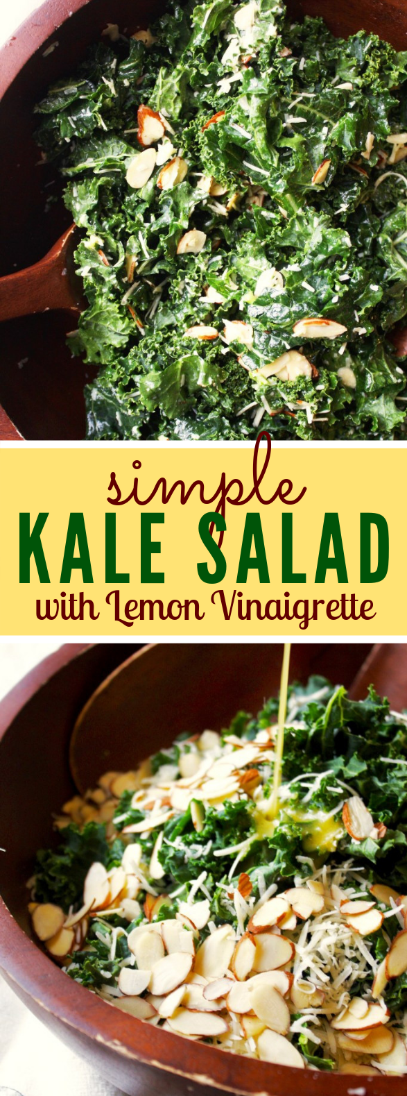 SIMPLE KALE SALAD WITH LEMON VINAIGRETTE #vegetarian #eating 