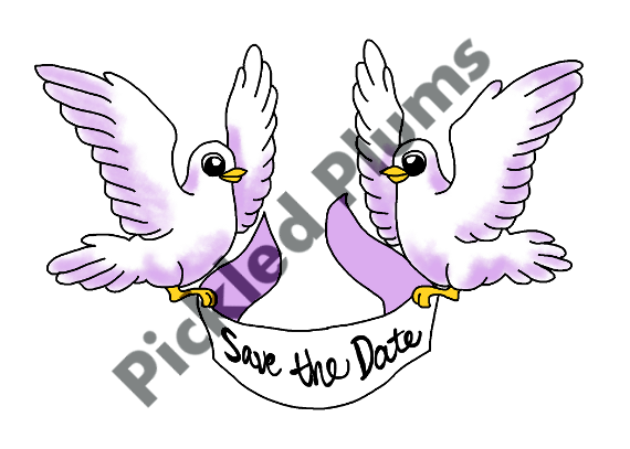 Wedding Doves Save the Date Clip Art by Pickled Plums on Etsy