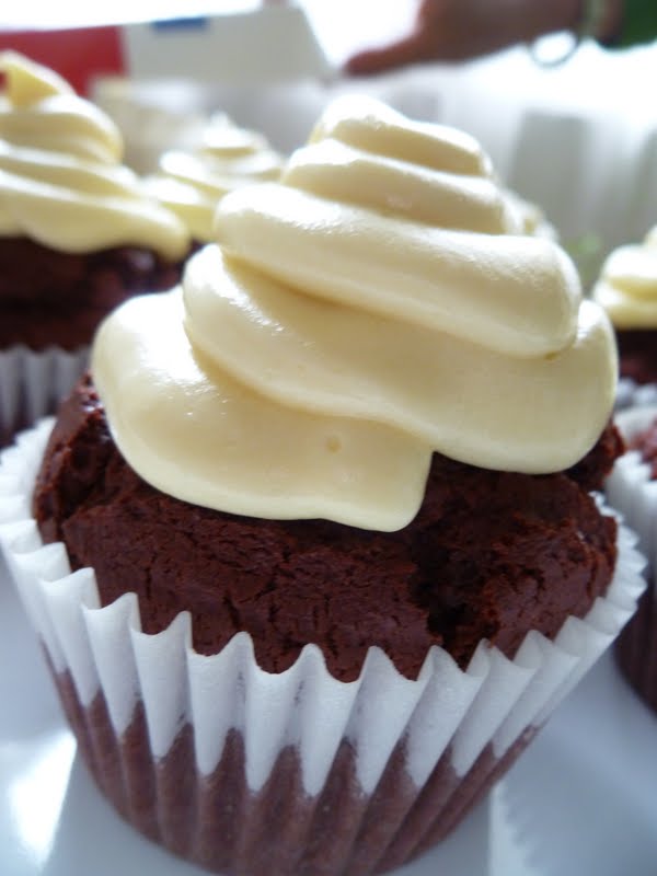 Food at Home: Red Velvet Cupcakes with Cream cheese Frosting