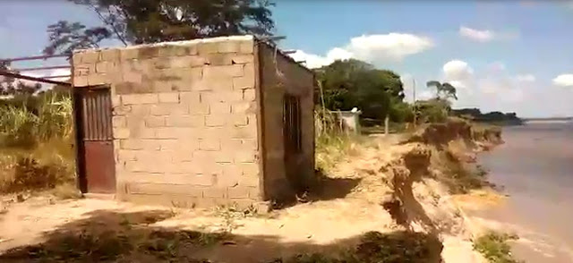 APURE: Se está desbarrancando algunas partes del sectores "Las Mercedes" a orillas del río Apure en San Fernando. (VIDEO)