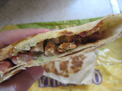 Close up of Taco Bell's Bacon Ranch Tortada