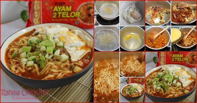 Resep Mie Ramen Telur Kari Pedas. Enak, Gurih dan Segarrr