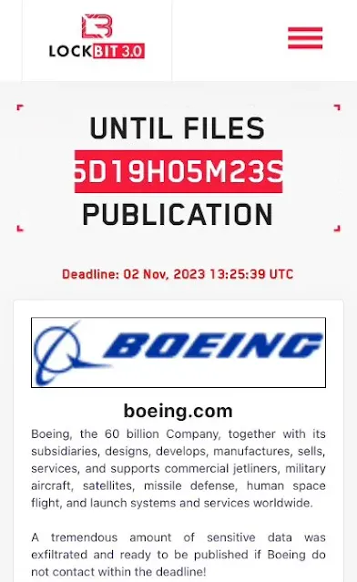 Lockbit claimed Boeing