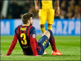 Gerard Piqué se lesionó en partido Barcelona vs Atlético Madrid