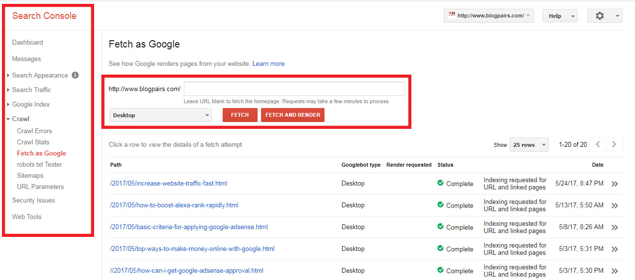 Google webmaster tools to increase traffic to website