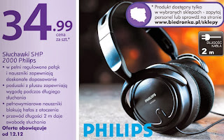 Słuchawki SHP 2000 Philips z Biedronki ulotka