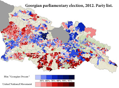 Map of Georgian 2012 parliamentary election results by sakrebulo's