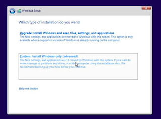 custom install windows 10